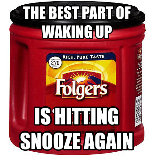 Snoozing Folgers Meme